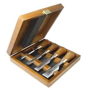 Set 4 dalti pentru imbinari Narex Premium in cutie de lemn 